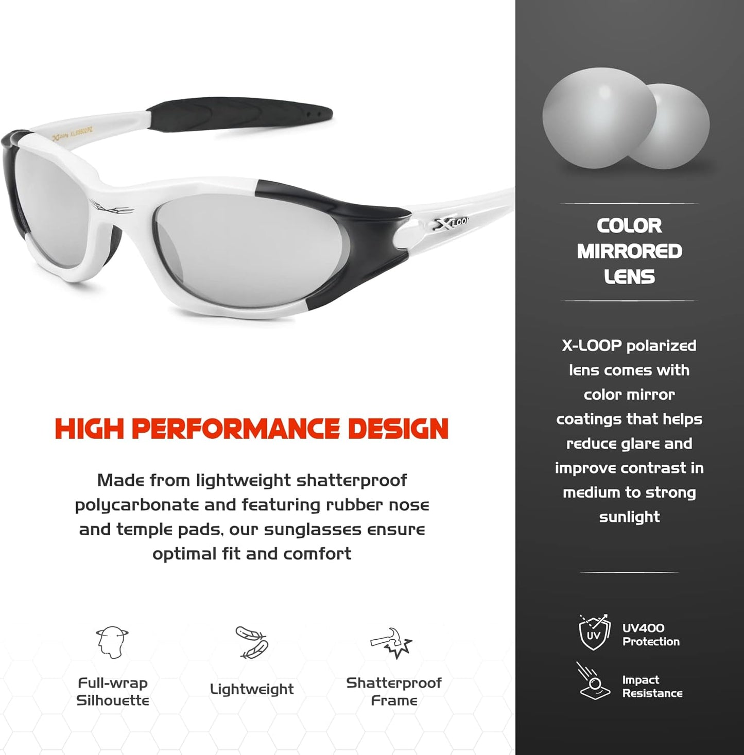 Polarized Youth Sports Sunglasses for Boys & Teens (Ages 8-16) - UV400 Baseball Wraparound