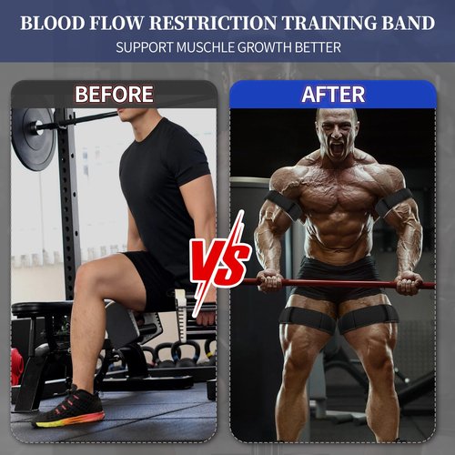 ROSYQUARZ Booty Bands, Blood Flow Restriction Bands, Arm Bands Adjustable Gym Straps for Occlusion Training, Help Increase Muscle Mass in Women & Men Without Heavy Weight Lifting (Black)