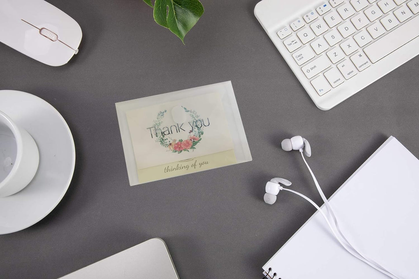 5x7 Small Plastic Envelopes Hook Loop Closure Receipt Storage Holder 40 Pack