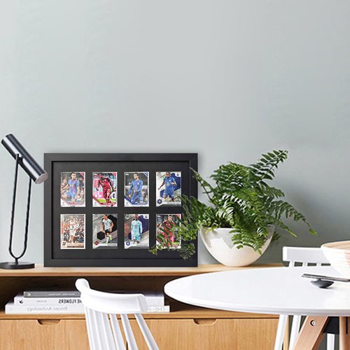 Wall Memorabilia Display Cabinet - Baseball, Sports & Trading Card Stand, Holds 8 Cards, Suitable for Football, Basketball & Hockey