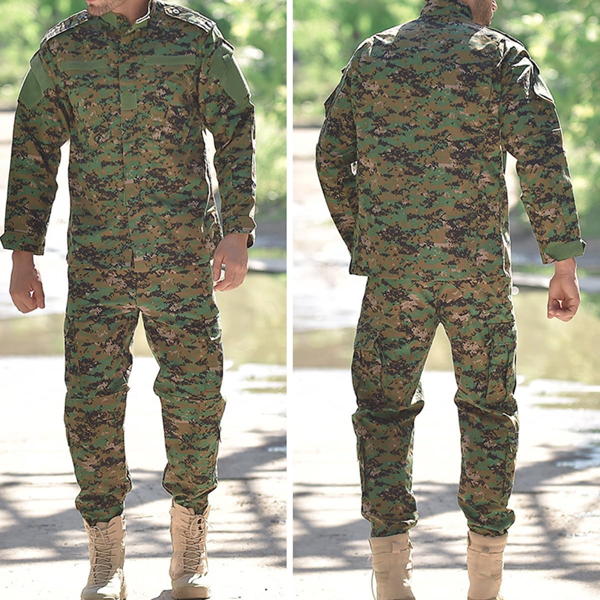 Military Tactical Mens Hunting Combat BDU Uniform Suit Shirt & Pants with Belt MC