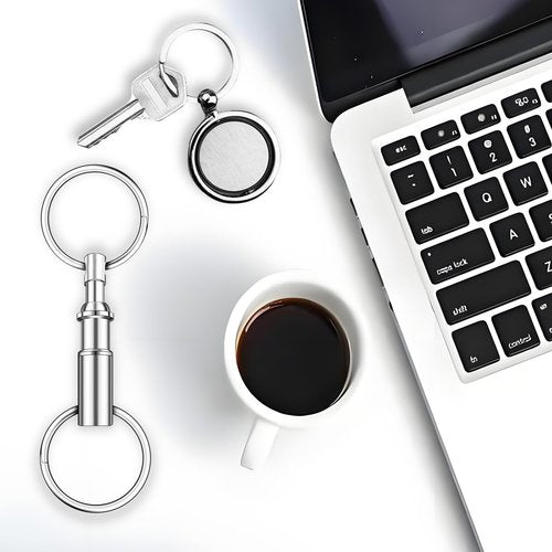 DUMEALAGR Quick Release Keychain, Detachable Pull Apart Key Rings Keychains Snap Lock Holder Dual Pull Apart Key Chain