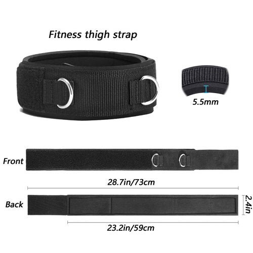 LOOEEL 2Pcs Fitness Thigh Straps Soft Neoprene Padded Fitness Leg Exercise Attachment Adjustable Thigh Resistance Belt for Machines Gym Workout Speed Exercise Taekwondo Football Running