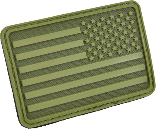 Hazard 4 US Flag Rubber 3D Morale Patch, Right Arm, Black/Grey, 3" L x 2" W x .2" D
