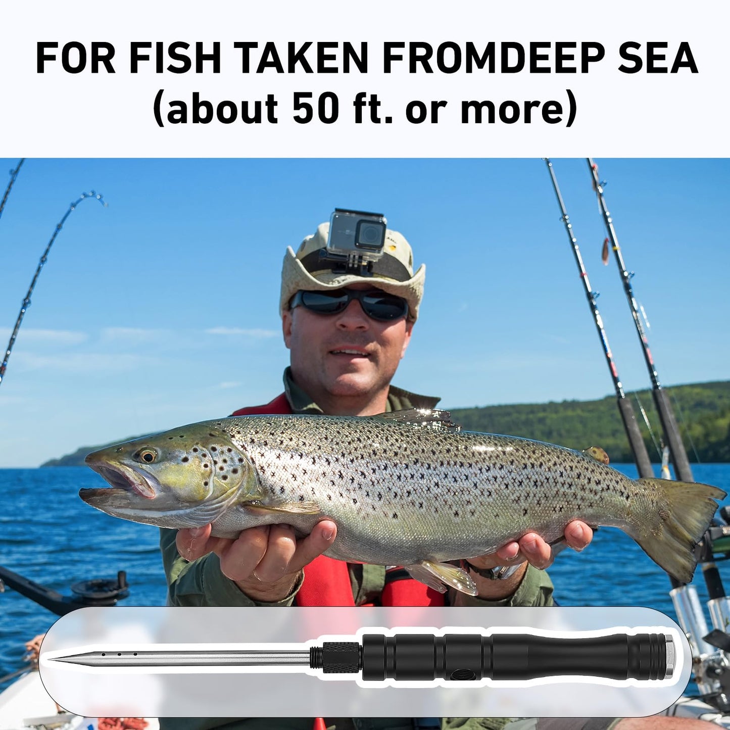 GOLDEN J Combination Fish Venting Tool Saltwater Fishing, Hidden Storage,Used to Vent Deep Sea Fish, Releasing Pressure and Allowing The Fish to Return to The Sea, an Essential Tool for The Angler