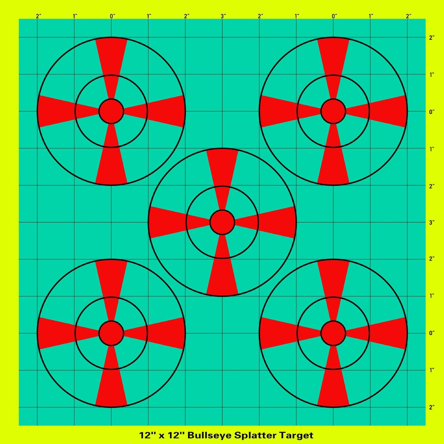 12x12inch Shooting Targets, Square Sight-in Splatter Paper Adhesive Bright Yellow Reactive Targets for Indoor Outdoor Shooting Practice (Red&Turquoise-10Pack)