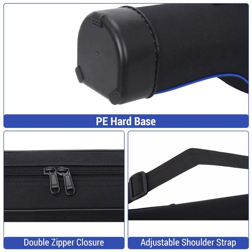 Lixada Fishing Rod Bag Hard Shell Bottom 51.2''/130cm Fishing Rod Travel Case Waterproof Fishing Tackle Storage Bag Fishing Pole Protective Pouch