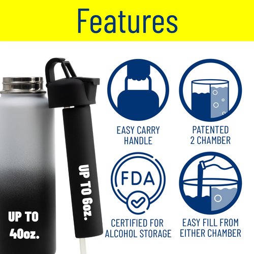 Drunk Fish Lid With Extra Flask | Concealed Lid for Wide Mouth Water Bottles | Covert Beverage Concealment and Enhancement | Secret Compartment Plastic Flask