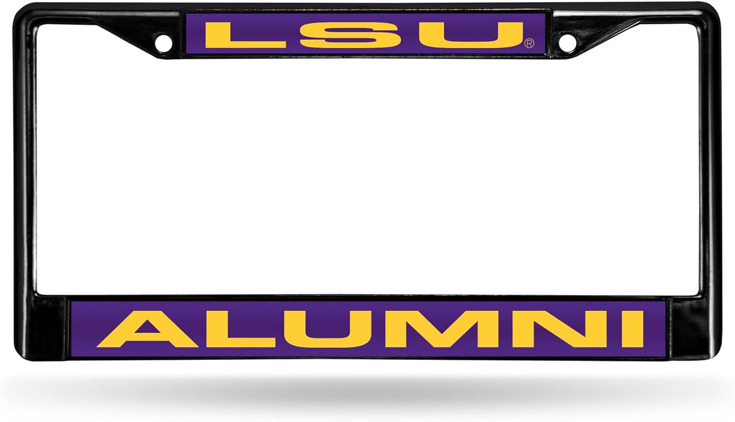 Rico Industries NCAA Black Laser Cut Chrome Frame 12" x 6" Black Laser Cut Chrome Frame - Car/Truck/SUV Automobile Accessory