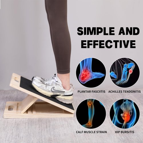 Portable Wood Slant Board for Calf Stretching Squats Calf Stretcher Physical Therapy Equipment Adjustable Incline Board