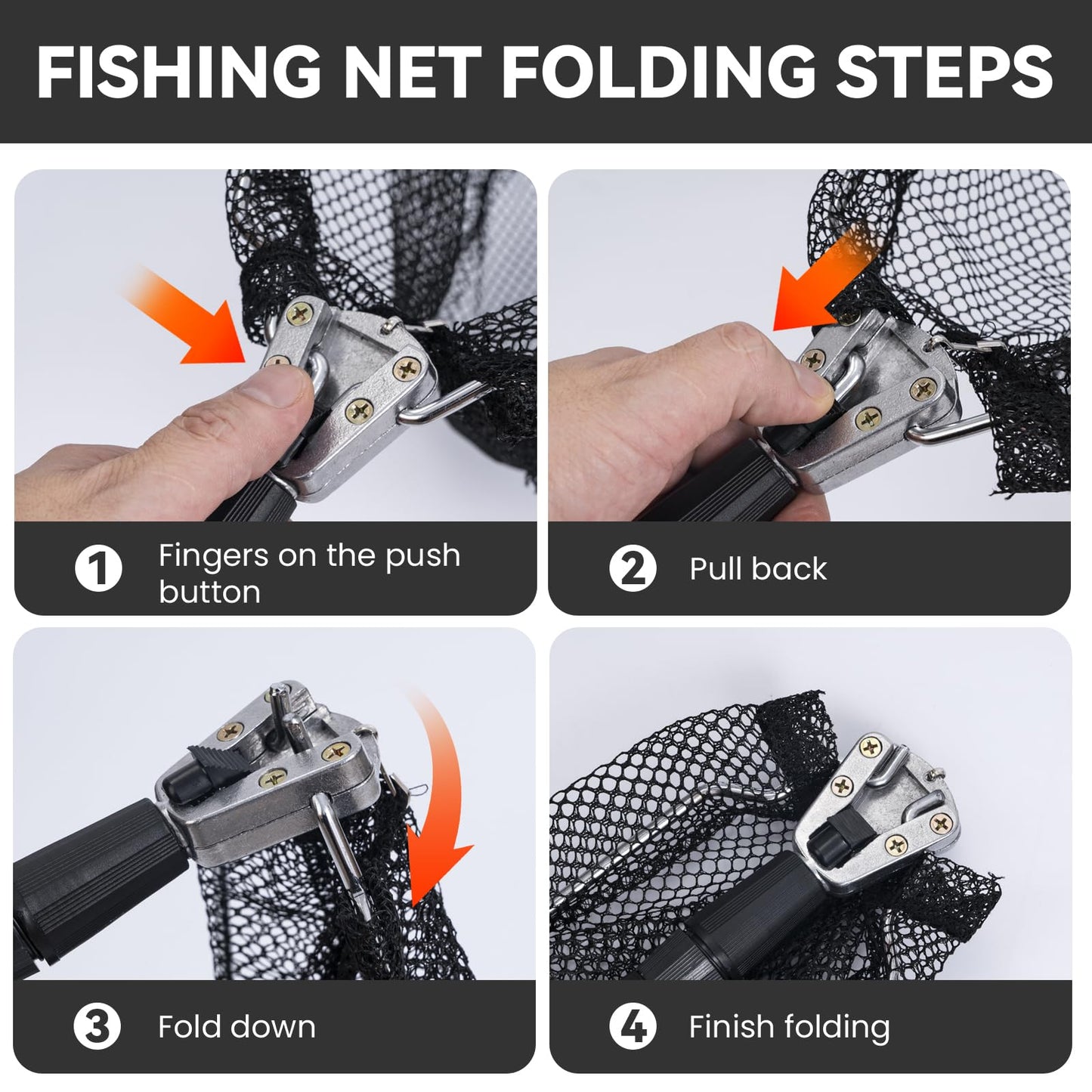 3 Pcs Foldable Fishing Net Accessories :Fishing Cast Net with Heavy Duty Real Zinc Sinker Weights丨 Fishing Landing Net with Telescoping Pole Handle 丨Crab Crayfish Shrimp Crab Trap