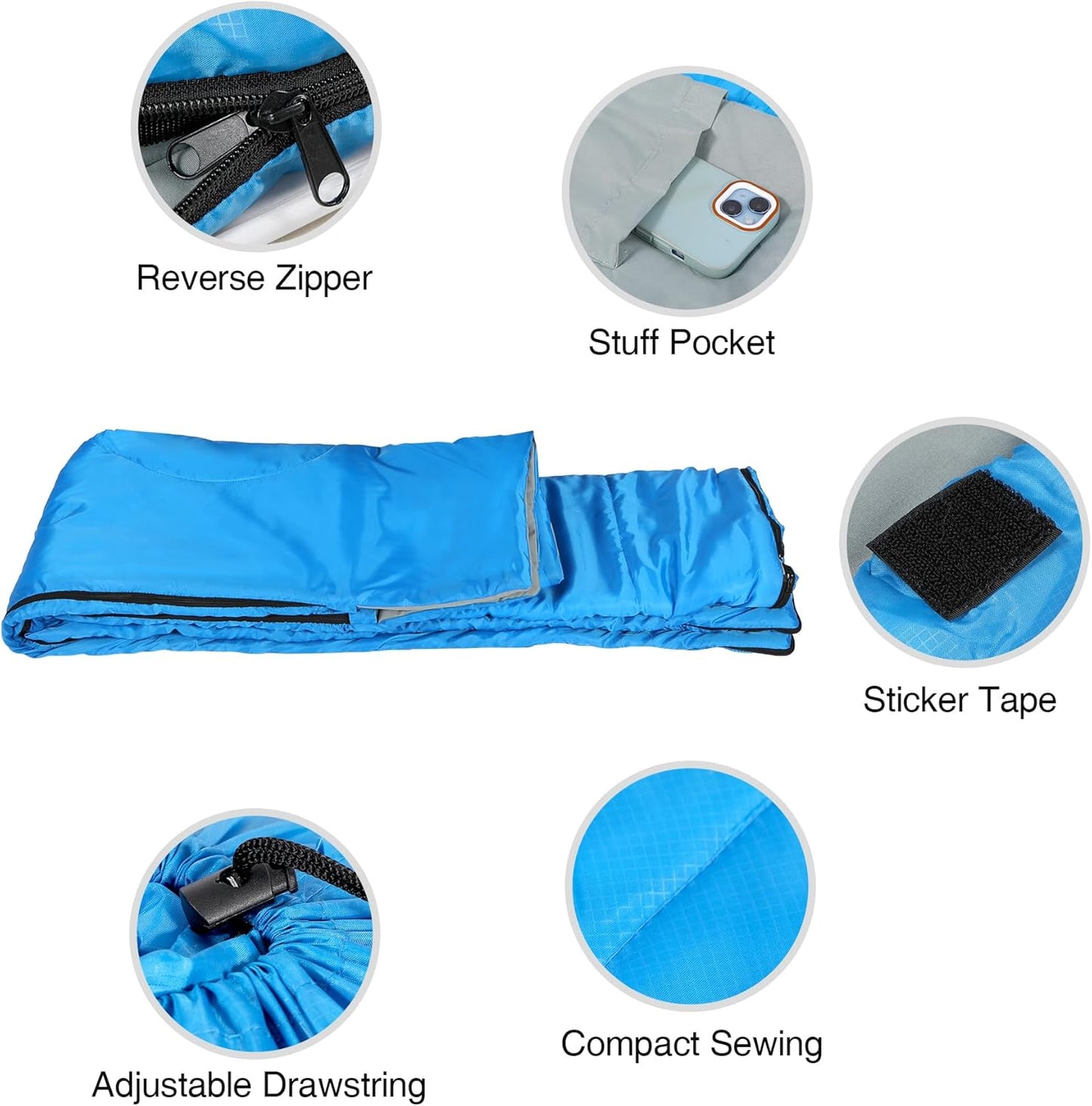 REDCAMP Ultra Lightweight Sleeping Bag for Backpacking, Hiking, Comfort for Adults Warm Weather, with Compression Sack