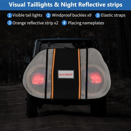 OVCRNIBI Bike Cover for Transport on Rack,Waterproof Tear Resistant Outdoor Bicycle Cover for 1,2 Bikes with Visible Tail Lights,License Plate Window and 2 Elastic Straps,80 ''L x 18''W x 50''H