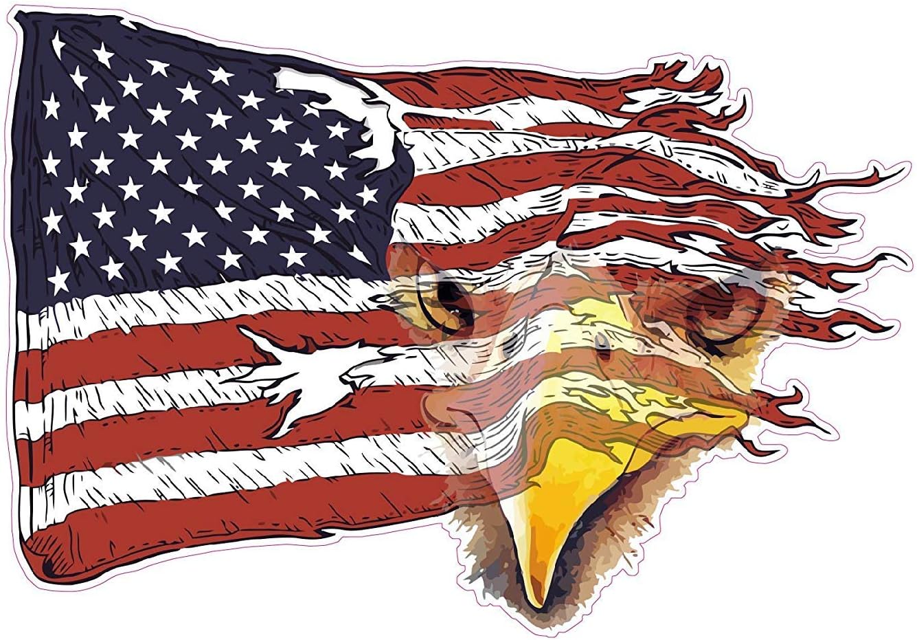 3 pcs American Bald Eagle Flag, 2 inches, Hard Hat Sticker Patriotic Worker Decal, Helmet Label, Laptop, Phone