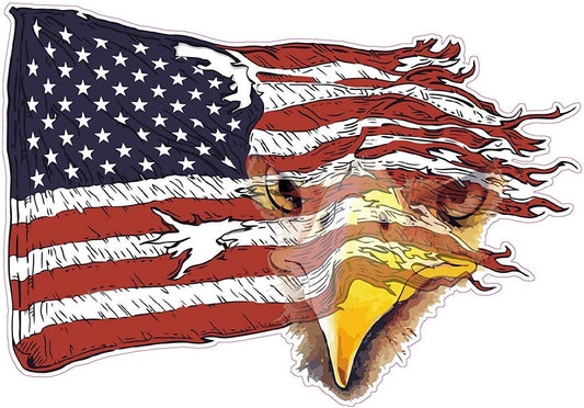3 pcs American Bald Eagle Flag, 2 inches, Hard Hat Sticker Patriotic Worker Decal, Helmet Label, Laptop, Phone