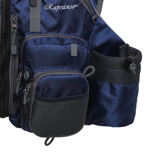 Raprance Fly Fishing Vest Backpack - Adjustable Lightweight and Quick-Dry, with 17 Pocketsfor Trout Bass Saltwate (Blue,FV01)