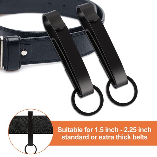 YAYODS 6 Pack Duty Belt Key Holder, Duty Belt Key Clip Tactical Key Holder with Keyring, Tactical Stealth Key Ring Holder for Police and Fire Agencies duty belt, 2.25 Inch Max