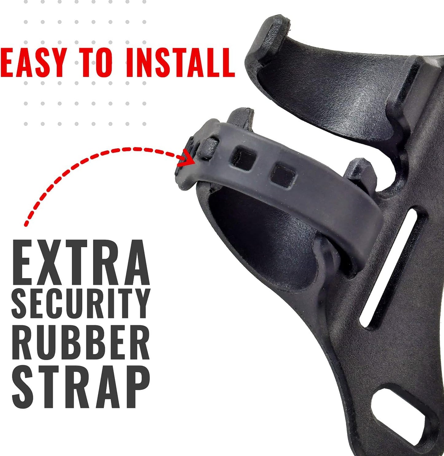 PRO BIKE TOOL Bicycle Pump Holder | Lightweight and Strong - Bicycle Frame Mounted Black Compatible Bracket Clip – Perfect for Road and Mountain Bikes