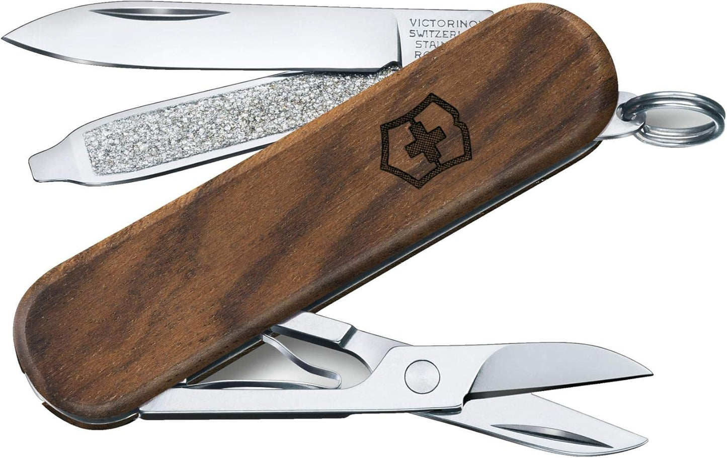 Victorinox Classic SD Swiss Army Knife, Compact 7 Function Swiss Made Pocket Knife with Small Blade, Screwdriver and Key Ring - Gold Ingot