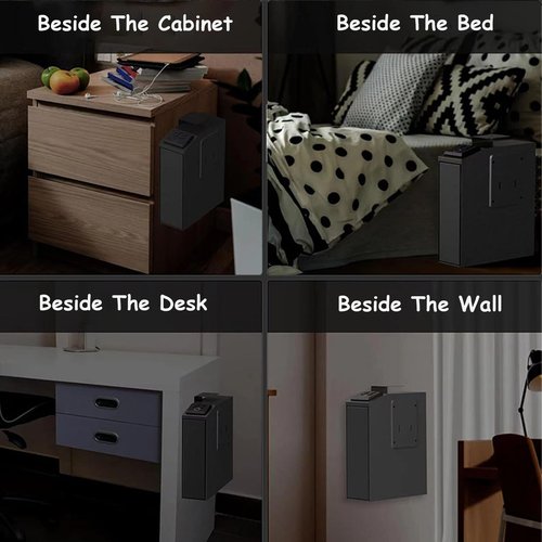 GOPLANT Biometric Gun Safe for Pistols 3-Ways Unlock Safe Fingerprint Digital PIN Key Unlock, Gun Lock Box for Cloakroom Living Room Bedroom Nightstand