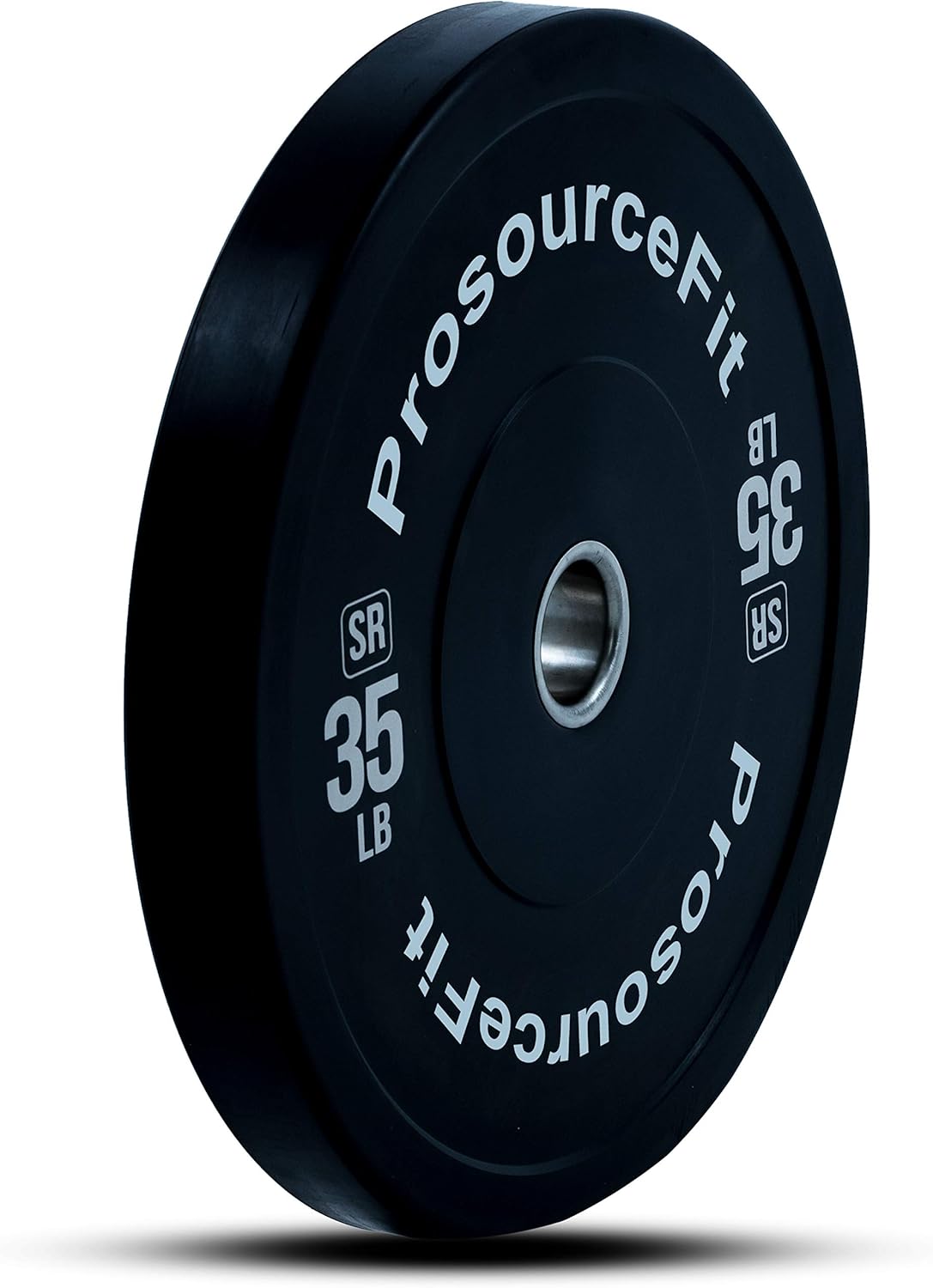 ProsourceFit Solid Rubber Bumper Plates (Sold Individually) with Steel Insert, 25lb, Power Lifting, Strength Training