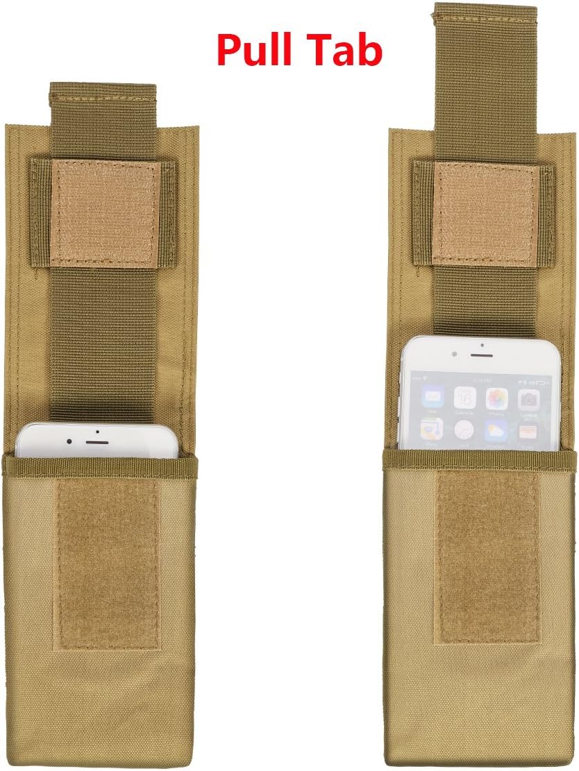 IronSeals Tactical Molle Phone Pouch Holster Waist Belt Pouch with Pull Tab for iPhone 16 Pro Max/16 Pro/16/15 Pro Max/14 Pro Max/ 13 Pro Max/ 12 Pro Max/ 11 Pro Max