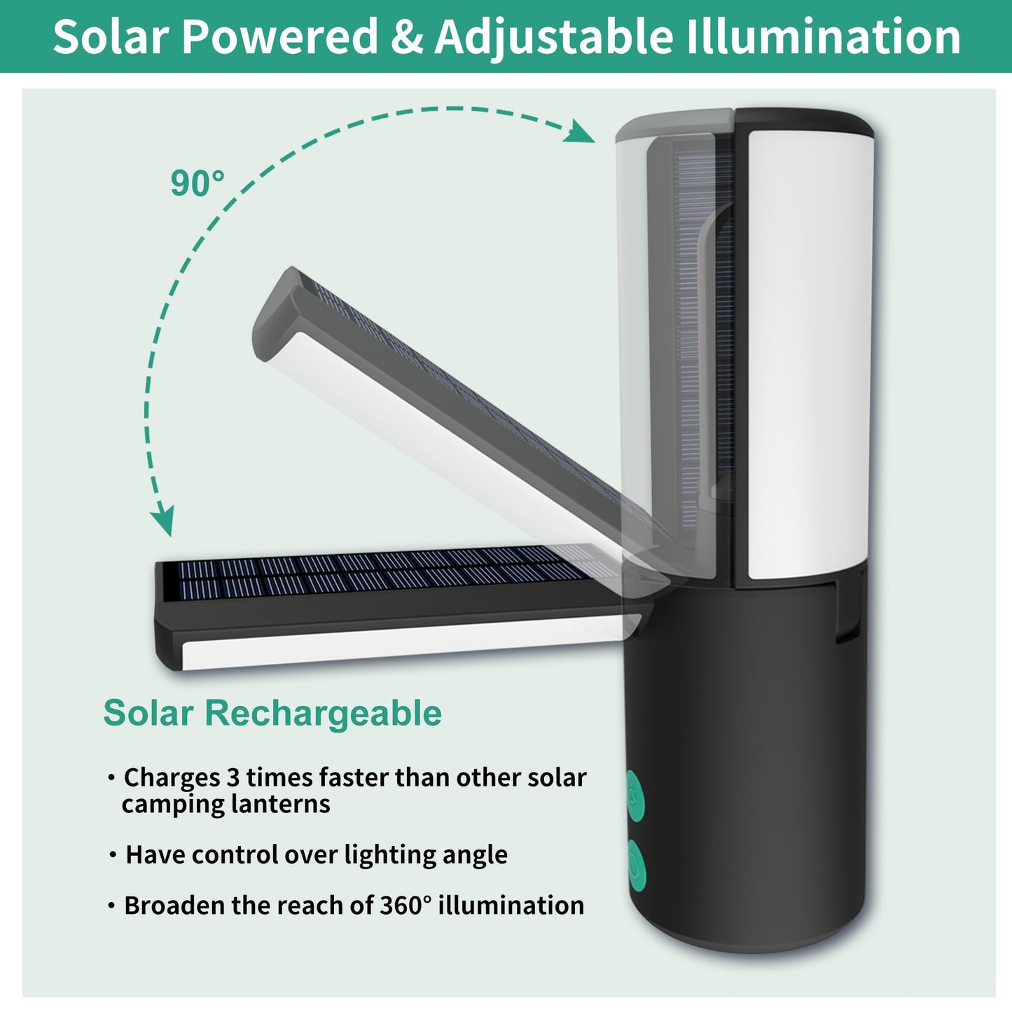 JINHODY Rechargeable LED Lantern - 8000mAh Solar Powered, 4000LM Camping Lights for Indoor/Outdoor Use, USB Charging, Emergency Flashlight