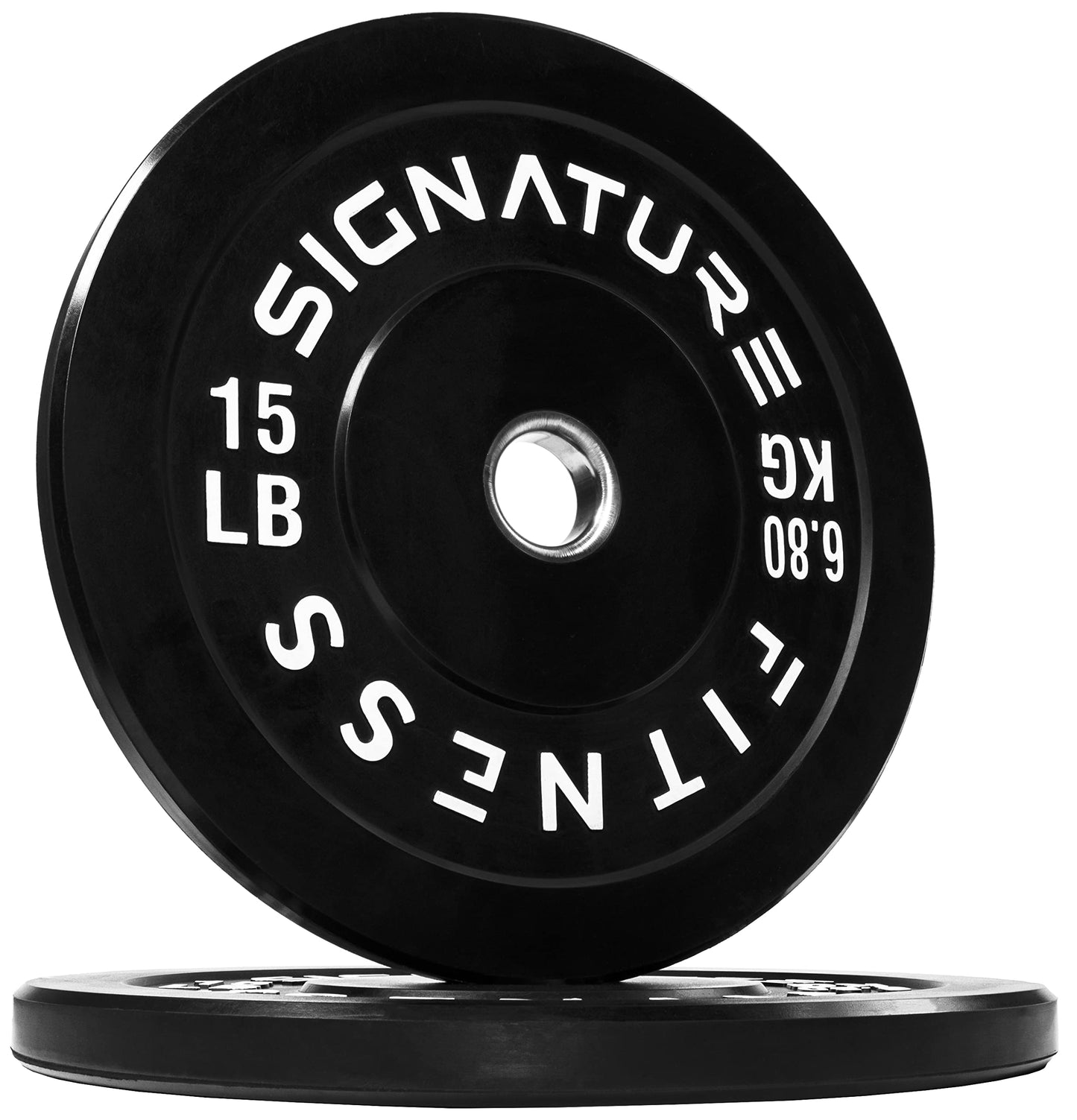 Fitvids 2" Olympic Bumper Plate Weight Plates with Steel Hub, 15LB, Pair