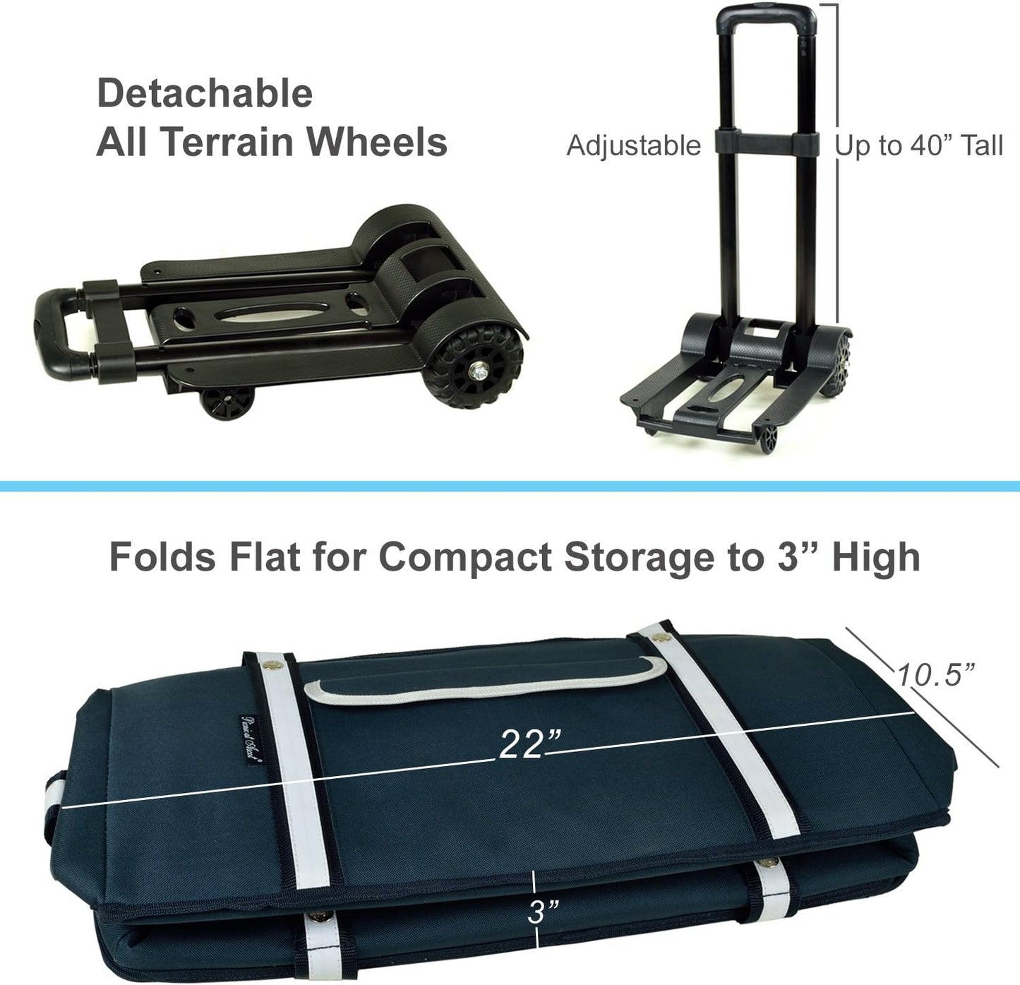 Picnic at Ascot Travel Cooler with Wheels- 64 Can Capacity- Collapsible Leakproof Cooler- Designed & Quality Approved in The USA