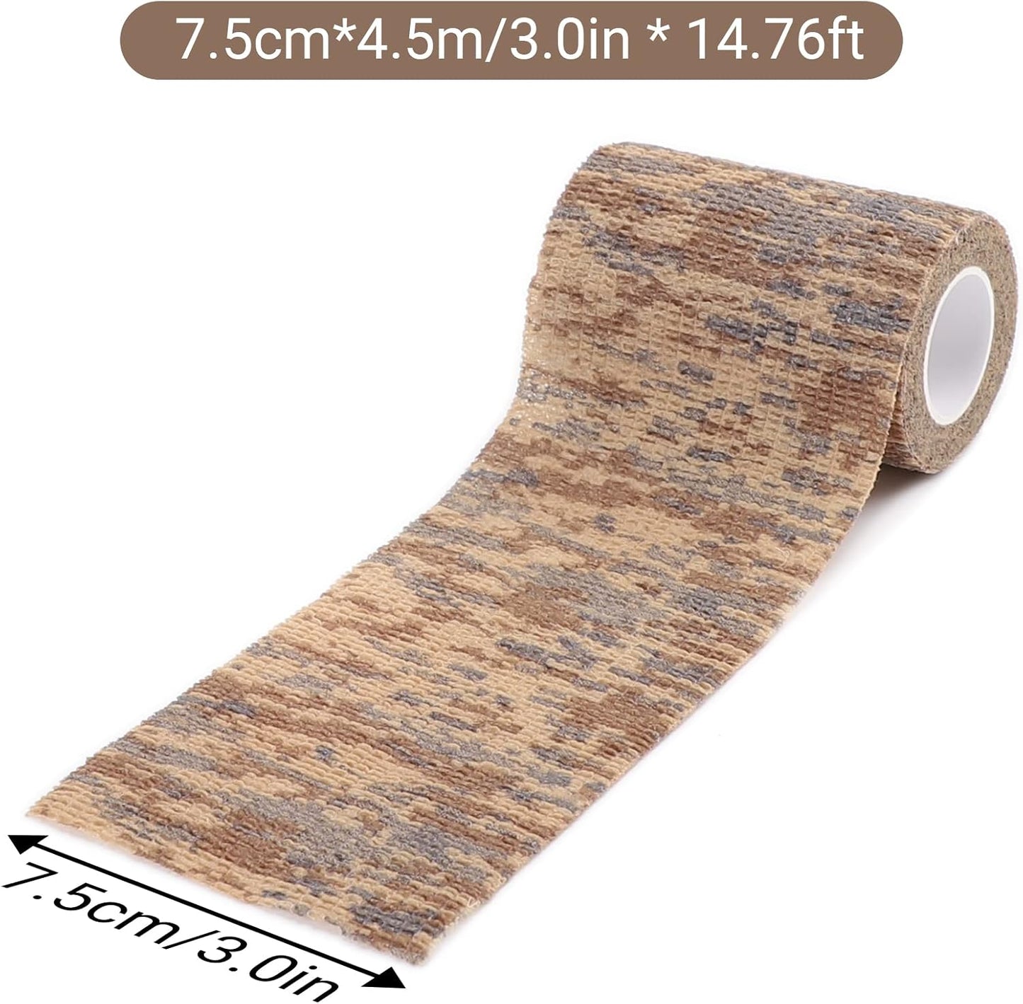 Camo Tape Wrap | Self-Adhesive Camouflage Bandage for Outdoor Sports | 2/3in x 14.76ft