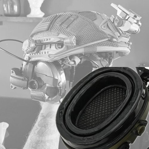 HEARFALCOM Tactical Headset COMAT III Tactical Helmet ARC Rail Adapter Non-Military Version Noise-Cooling Pick-UP Shooting Headset with V2 U94 PTT for Hunting Airgun Sports (FG)