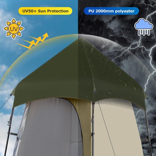 Leader Accessories 6.9 FT Portable Camping Shower Tent Outdoor Changing Room Privacy Tent for Camping, Toilet, Shower(Green)