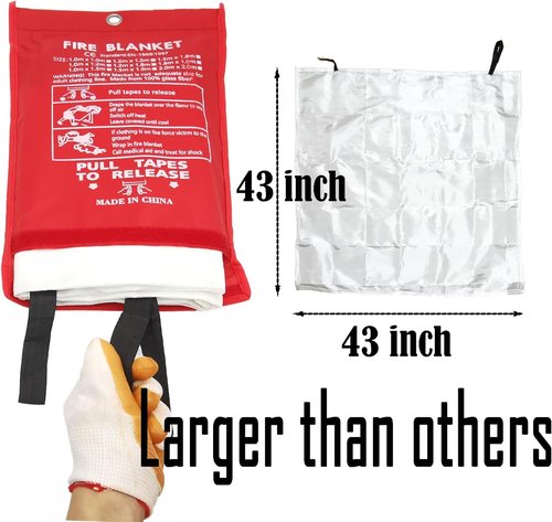 SACXFMC Blankets 8 Packs with Gloves. High Heat-Resistant fire Blankets for Home Security, Kitchen and Camping, Emergency fire Blankets for Home and Kitchen,