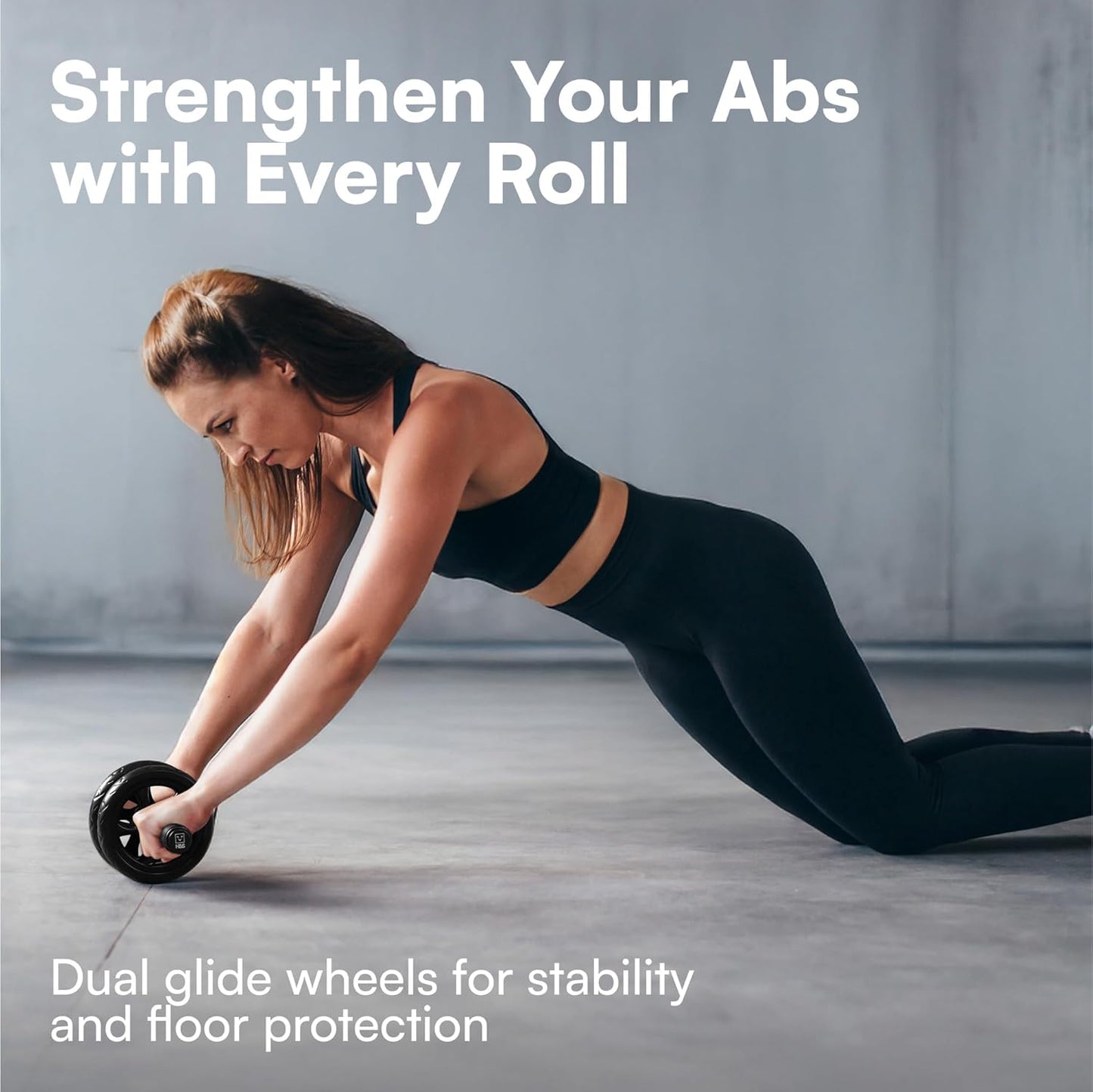 Ab Roller Wheel for Core Workout - Dual Glide Wheels & Thick Knee Pad Mat