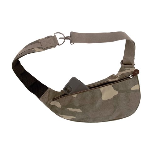 Rothco Vintage Canvas Crossbody Sling Bag – Compact Travel Shoulder Backpack 2L Storage, Woodland Camo