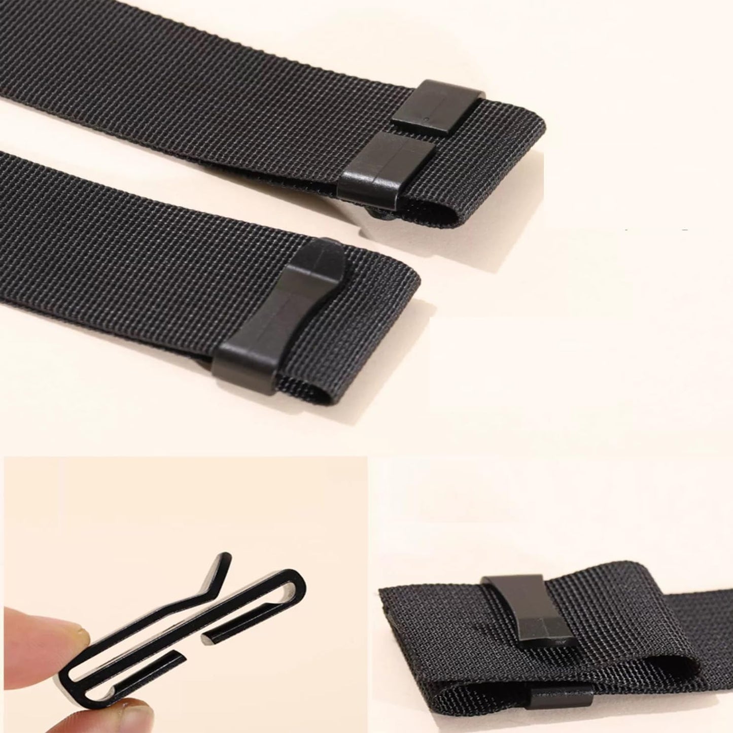 ArrErr 30 Pack Webbing Ending Clip Plastic 1 Inch Excess Length Straps End Keeper Quick Slip Buckle Fastener for Diaper Bag Molle Webbing Tactical Rucksack Backpack Belt Pouch Climbing Sticks