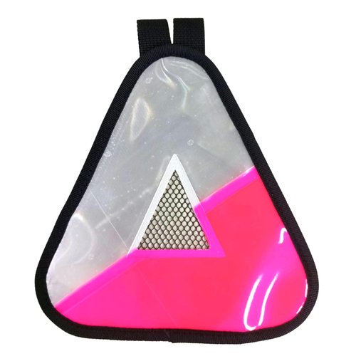 Vincita Reflective Yield Symbol with Hook and Loop Strap - High Visibility for Safety at Night - Safety Reflector for Bike Rack, Stroller, Backpack, Car Rack - Bicycle Reflective Accessories.