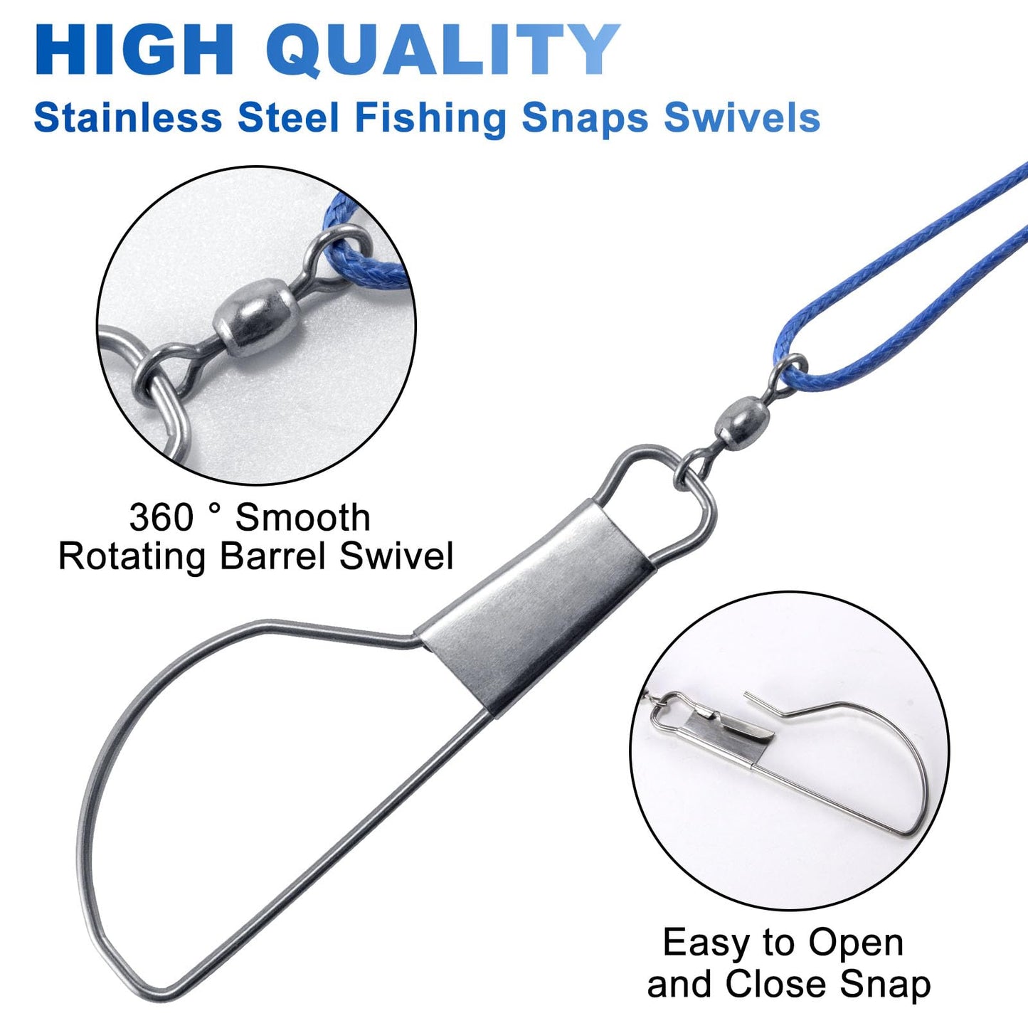 Alwonder Fish Stringer 16ft, Fishing Stringer with Stainless Steel Swivels Snaps Locks and Heavy Duty Ground Pillar, Stringers Fishing Gear for Trout Bass Salmon Walleye