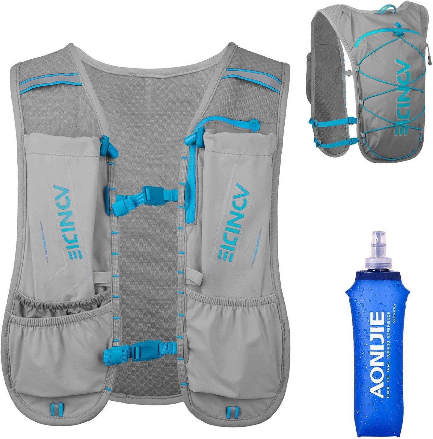 JEELAD Hydration Running Vest Backpack 5L for Men Women Jogging Hiking Marathon Racing Cycling Outdoor