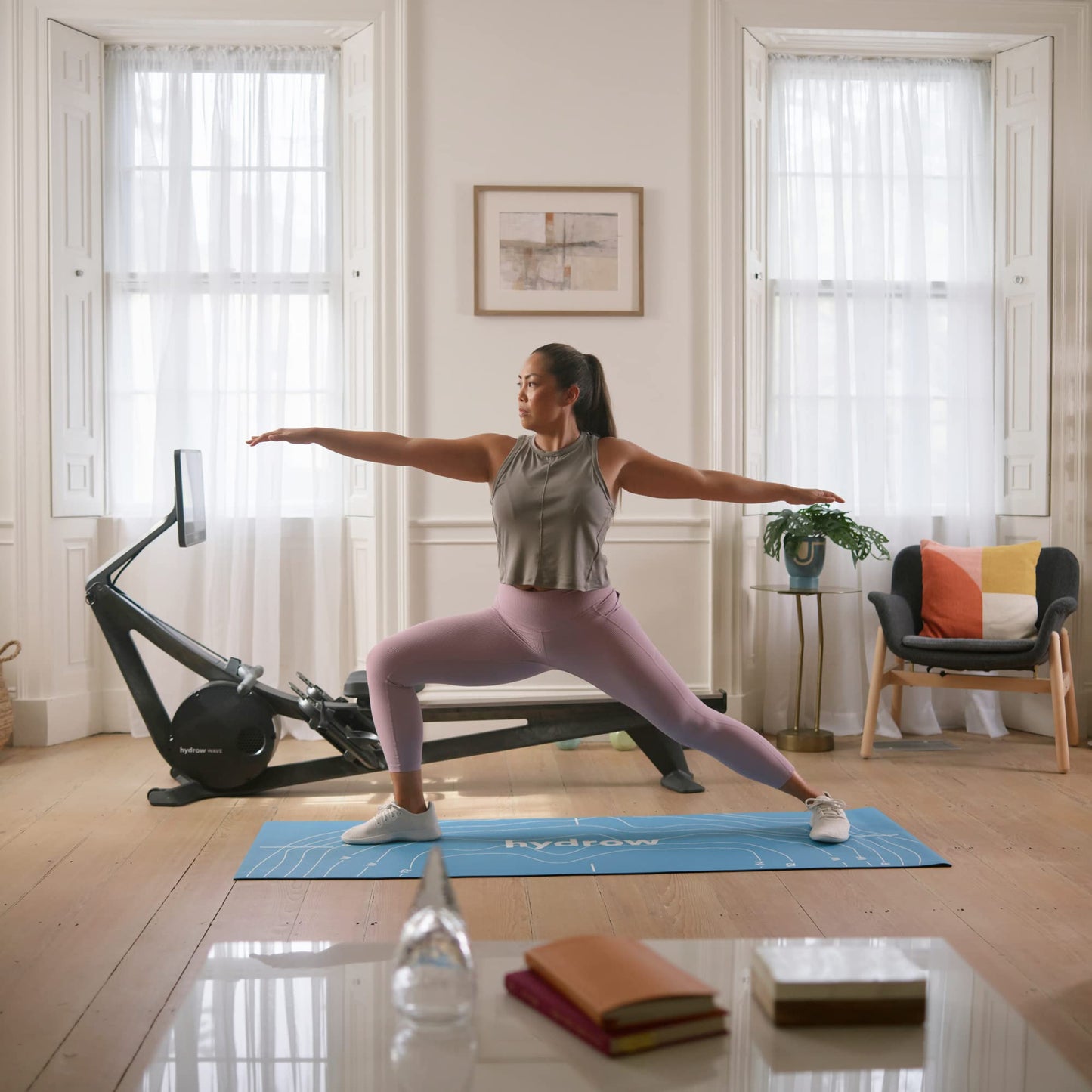 Hydrow Multi-Use Workout Mat - Non-Slip, Two-Sided Mat for Yoga, Pilates, Strength Training