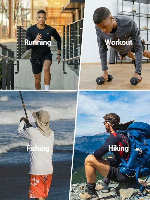 NORTHYARD Men's Running Athletic Shirts Long Sleeve Quick Dry Workout Gym Shirt Lightweight UPF 50+ Fishing Hiking Rash Guard White L