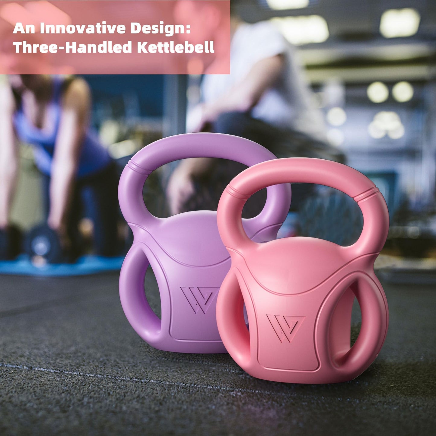 15 lb Kettlebell Weight with Three-handles for Weightlifting, Conditioning and Core Training for Women Men Home Gym [Purple]