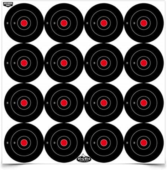 Birchwood Casey Non-Adhesive Dirty Bird Bull's-Eye Small Targets Practice Shooting for Indoor and Outdoor Use
