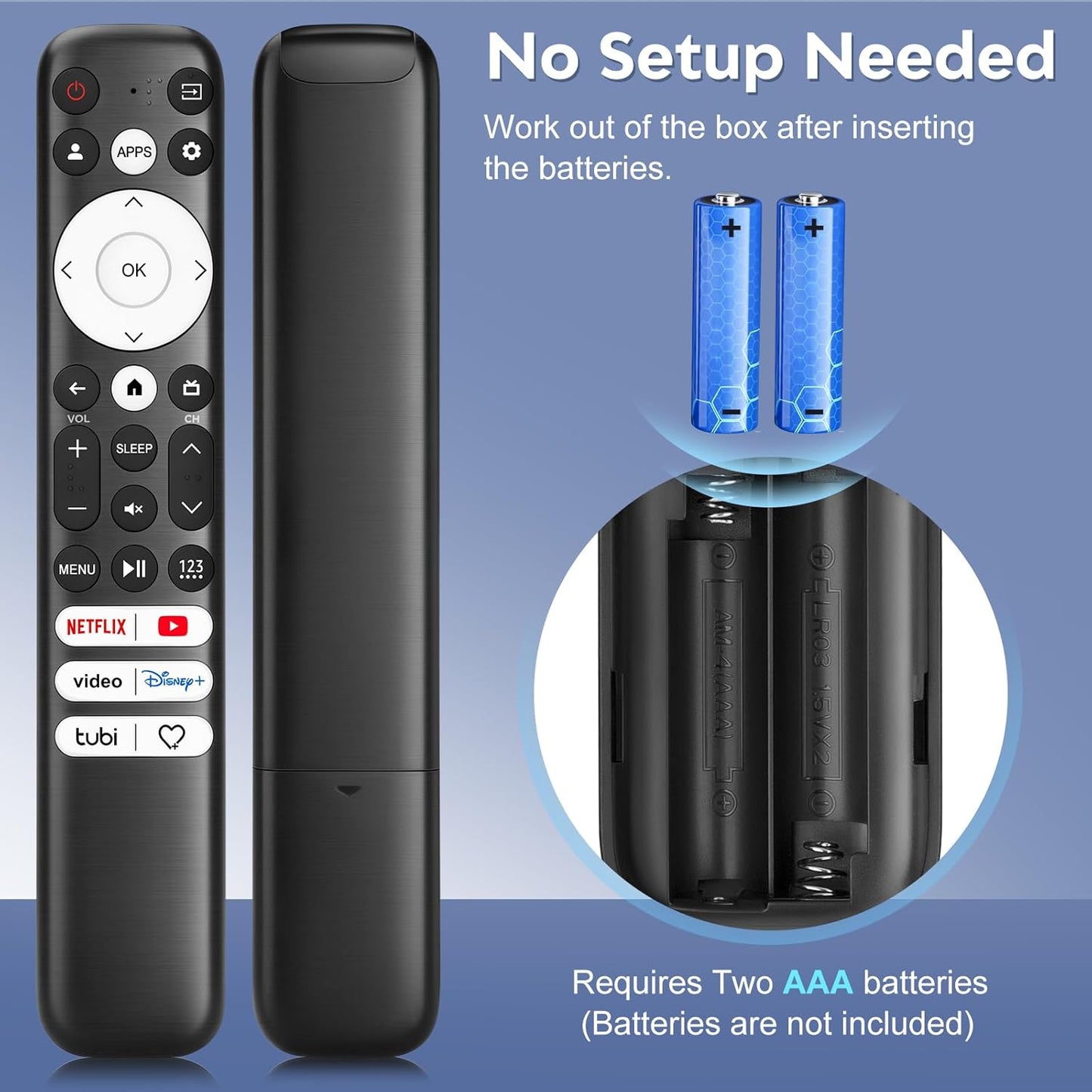 (Pack of 2) Replacement-Remote-Control for Roku-TV,Compatible for TCL Roku/Hisense Roku/Onn Roku/Philips Roku Smart TVs(Not for Roku Stick and Box)