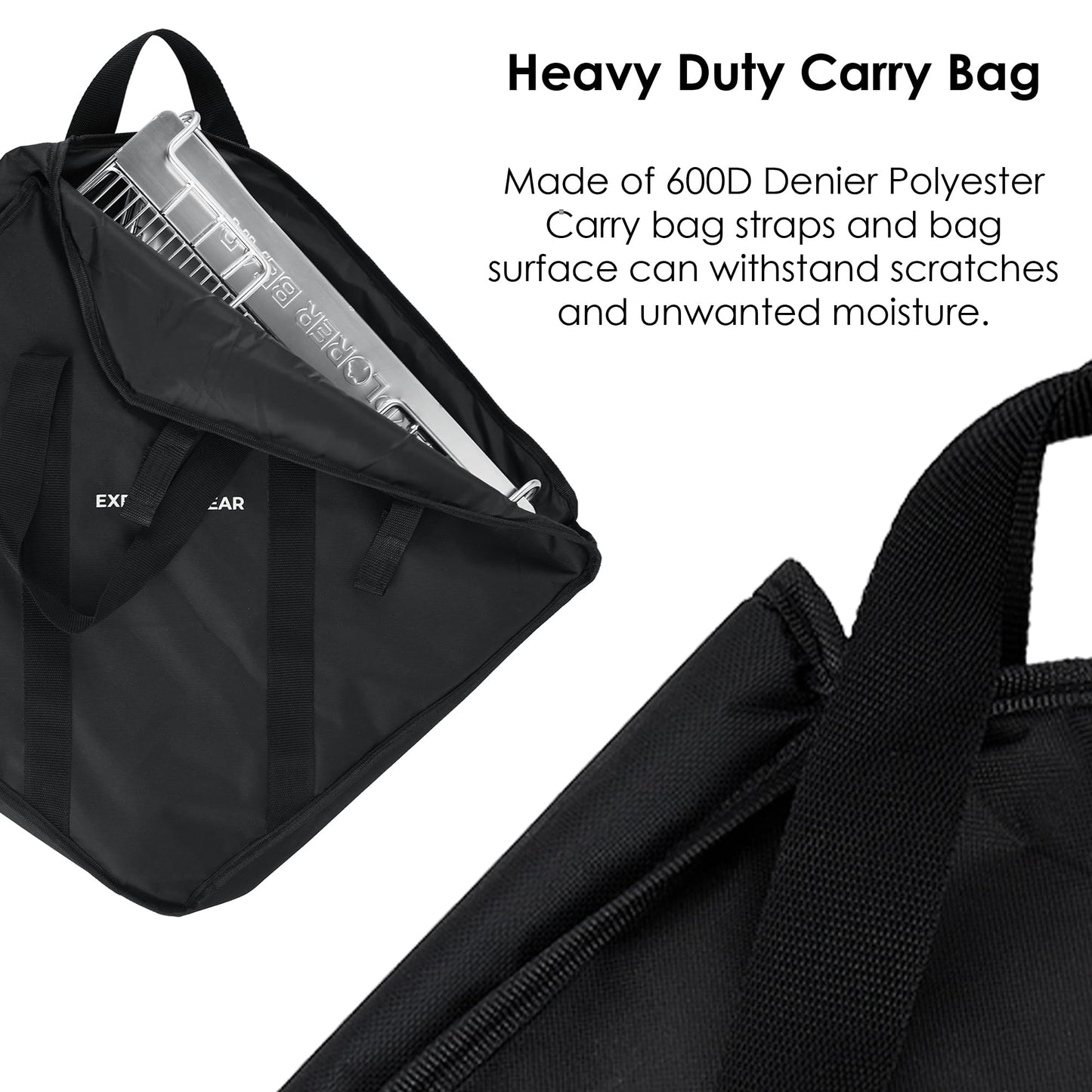 Explorer Bear 20" Stainless Steel Foldable Takibi Fire & Grill with Carrying Bag, Grill Bridge, and Coal Bed | Portable Wood Burning Fire Pit | Perfect for Camping, Outdoors, Patios