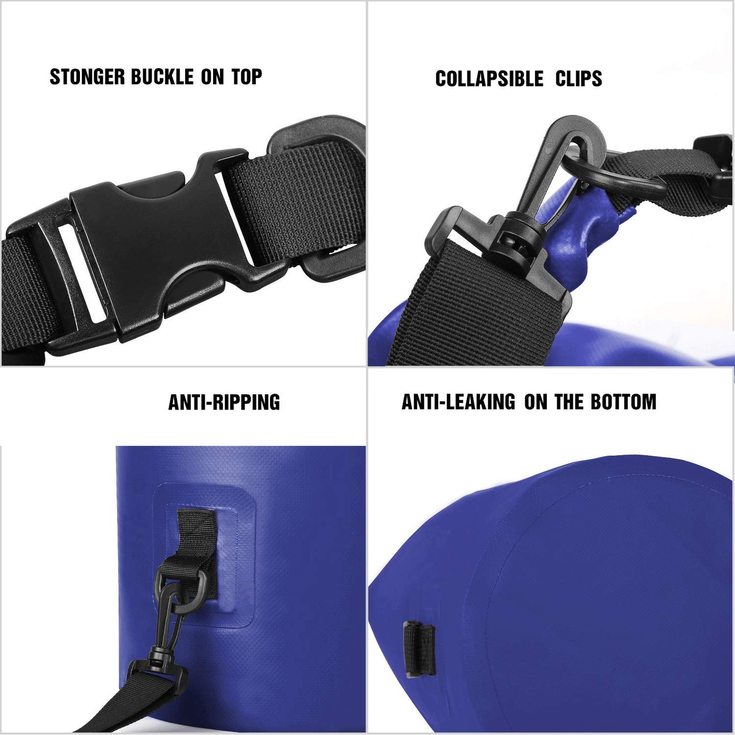 Unigear Dry Bag Waterproof, Floating and Lightweight Bags for Kayaking, Boating, Fishing, Swimming and Camping with Waterproof Phone Case (Blue, 2L)