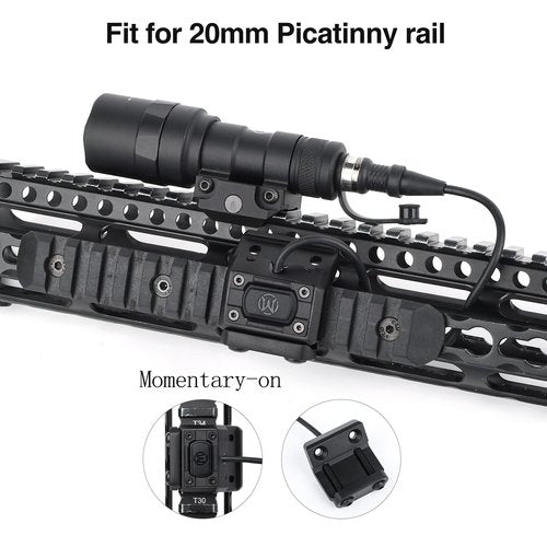 NOBUHIRO Tactical Modular Wire Remote Pressure Switch with Offset Light Mount for M300 M600, with SF Plug for M300 M600 Series Flashlights, Fit for 20mm Picatinny Rail (SF)