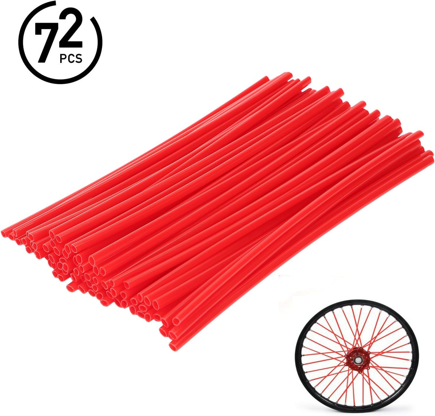 72Pcs Universal Spoke Skins Cover - Ovelur Wheel Spoke Wraps Skins Pipe Trim Decoration Protector For Motorcycle Dirt Bike Yamaha Harley Suzuki(Pink)