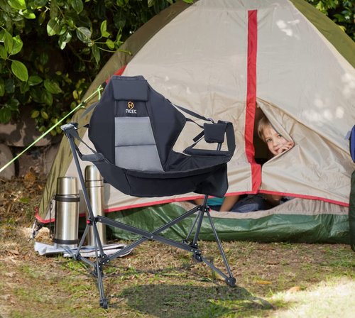 Nice C 2 Pack Hammock Camping Chair + High Back Beach Chair with Cooler