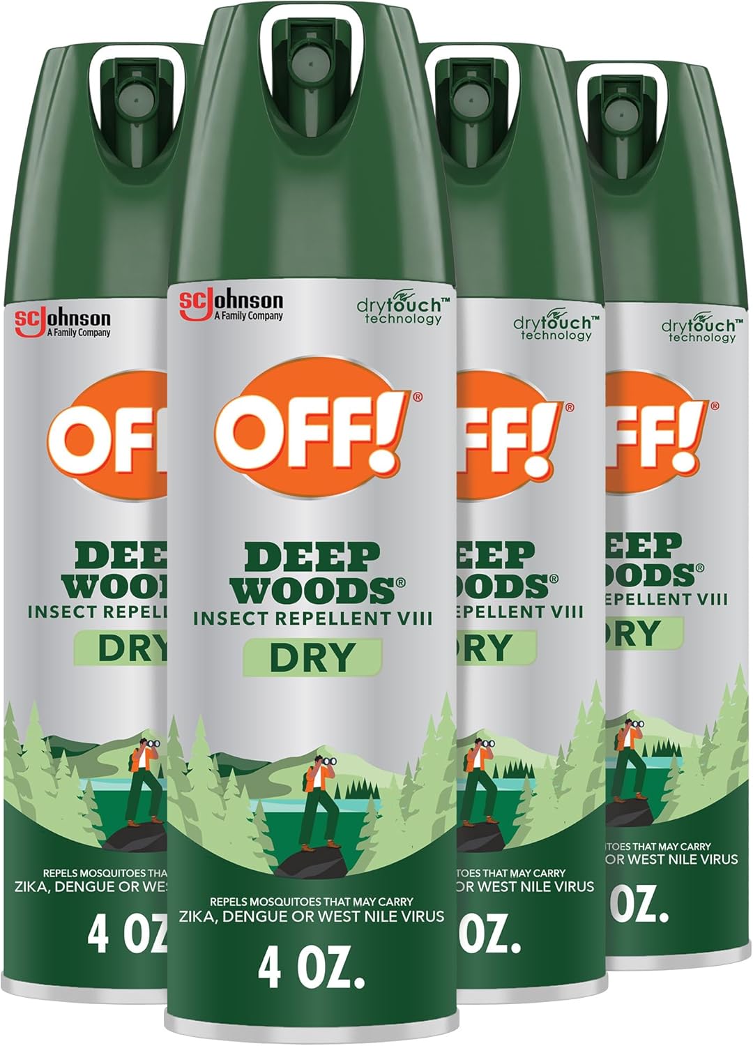 OFF! Deep Woods Insect Repellent Aerosol, Dry, Non-Greasy Formula, Bug Spray with Long Lasting Protection from Mosquitoes and Ticks, 4 Oz, 2 Count